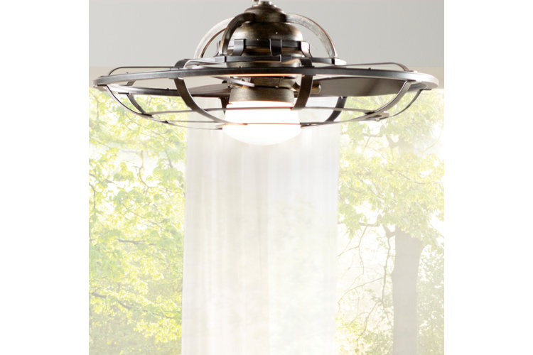 26" Nova 3 - Blade LED Caged Ceiling Fan with Remote Control and Light Kit Included