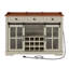 Buffet de 53 po avec porte de grange coulissante, porte-bouteilles, 3 tiroirs et station de charge