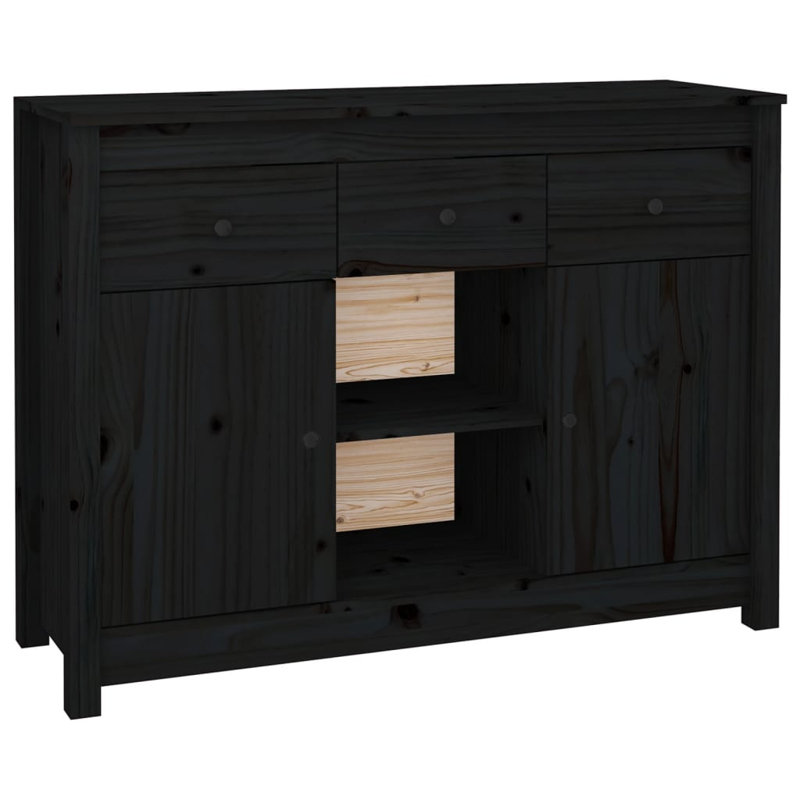 Potts 100cm Solid Wood Sideboard, Black