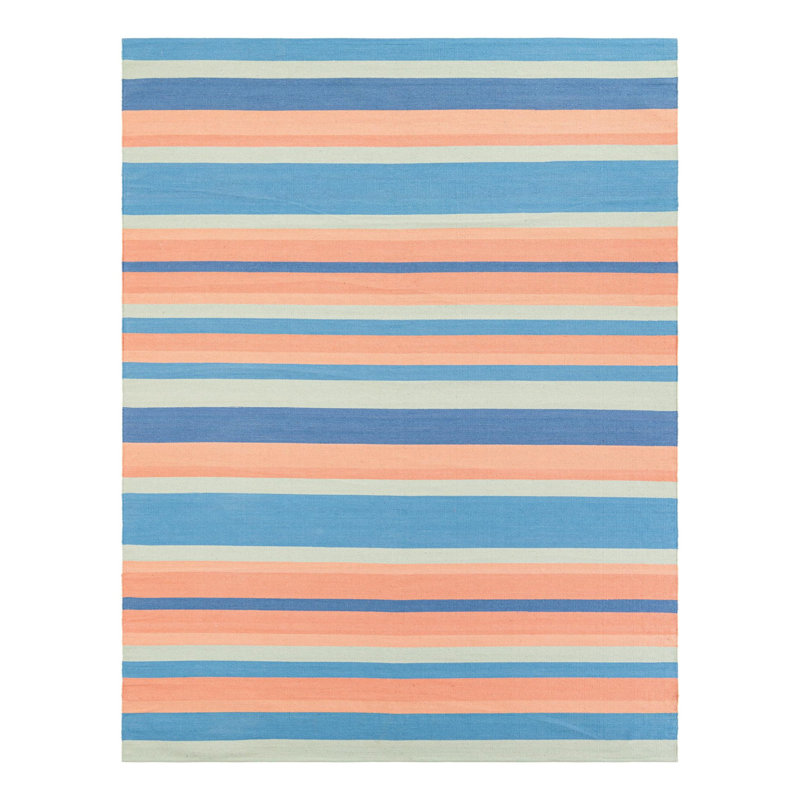 Aareona Cotton Geometric Indoor Rug, Rectangle 7'10" x 10'