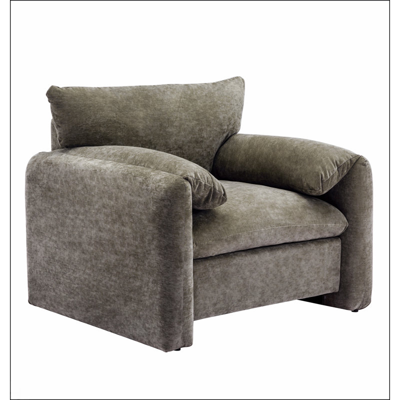 Fauteuil d'appoint surdimensionné en chenille pour un confort et une élégance ultimes dans le salon