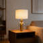 22In Dimmable Table Lamp With Clear Glass & Brass Metal Modern Table Light For Living Room