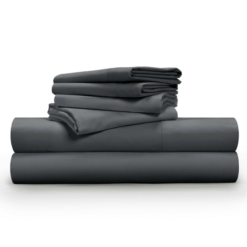  Ensemble de draps à densité de tissage 600 fils Luxe Soft & Smooth, Très grand, Anthracite