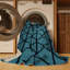 Tapis bleu en treillis lavable à la machine