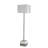 Dvorak 1 Light Silver Floor Lamp With White Shade And Marble Base