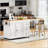 74.8" Kitchen Island with Extendable Dining Table (Seats 2 Extra) – White-129895307