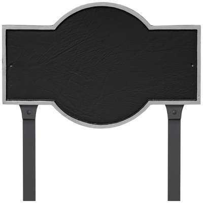 Canterbury Rectangle Two Line Standard Address Sign Plaque with Lawn Stakes