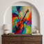 Œuvre d'art violon colorée et colorée, images de salle de musique, impression sur toile encadrée-132063587-132063591