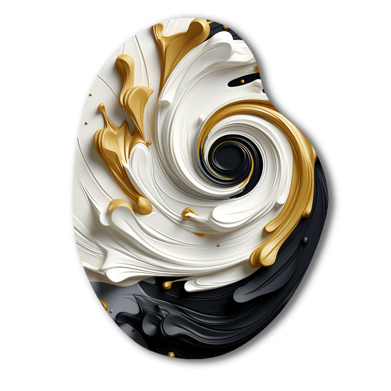Heanor - Art mural asymétrique en forme de poire en spirale abstraite, H 30 po x l 22 po