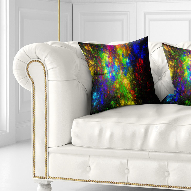 Distant Galaxies - Coussin imprimé abstrait, 18 po x 18 po, Carré
