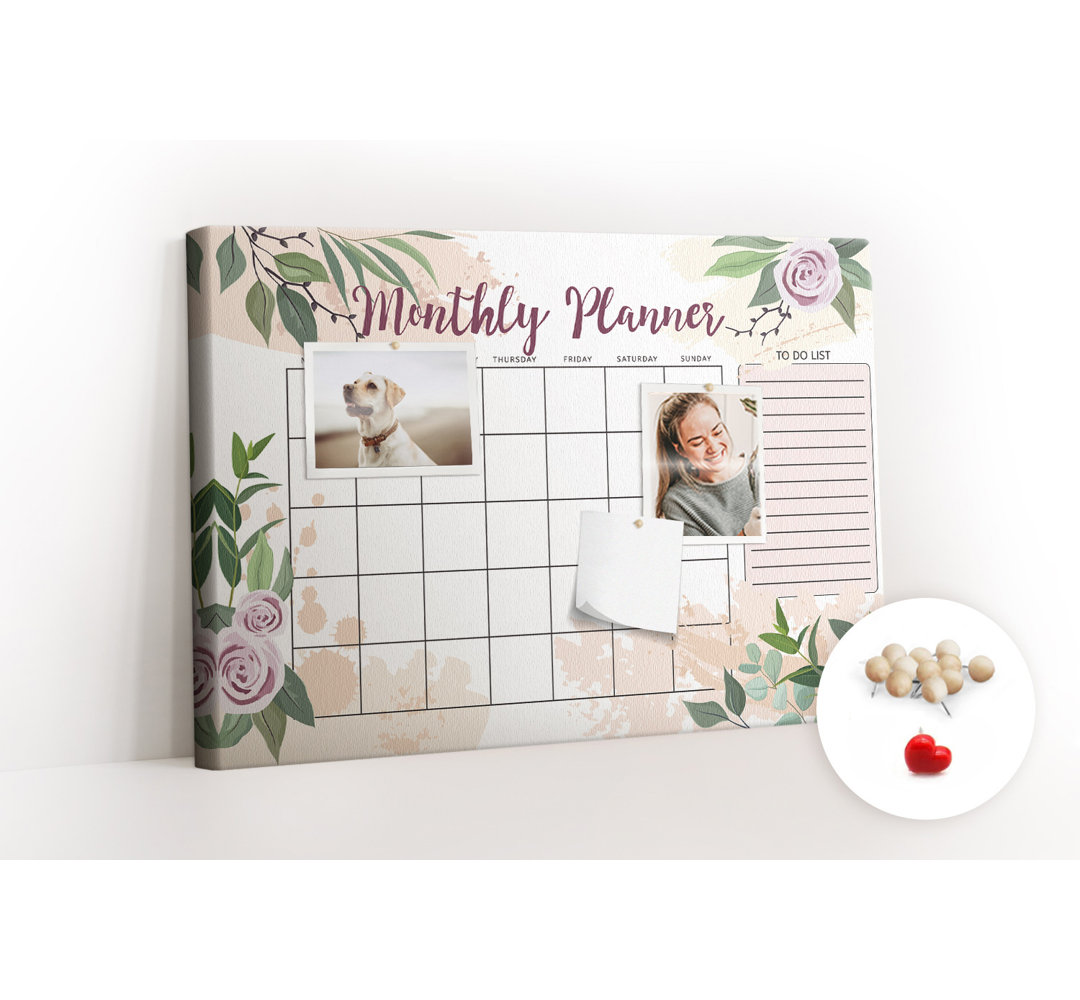 Wall Mounted bulletin board print wall art notice boards for office corkboard Rose planner
