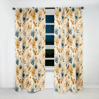 Motif bohème Earthy Elegance - rideau en velours floral - obscurcissant - 1 panneau
