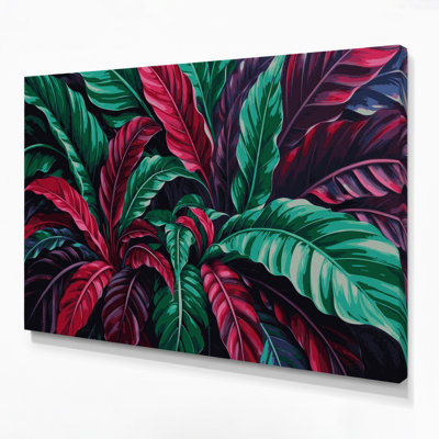 «Hawaiian Ti Plants», art mural sur toile grise