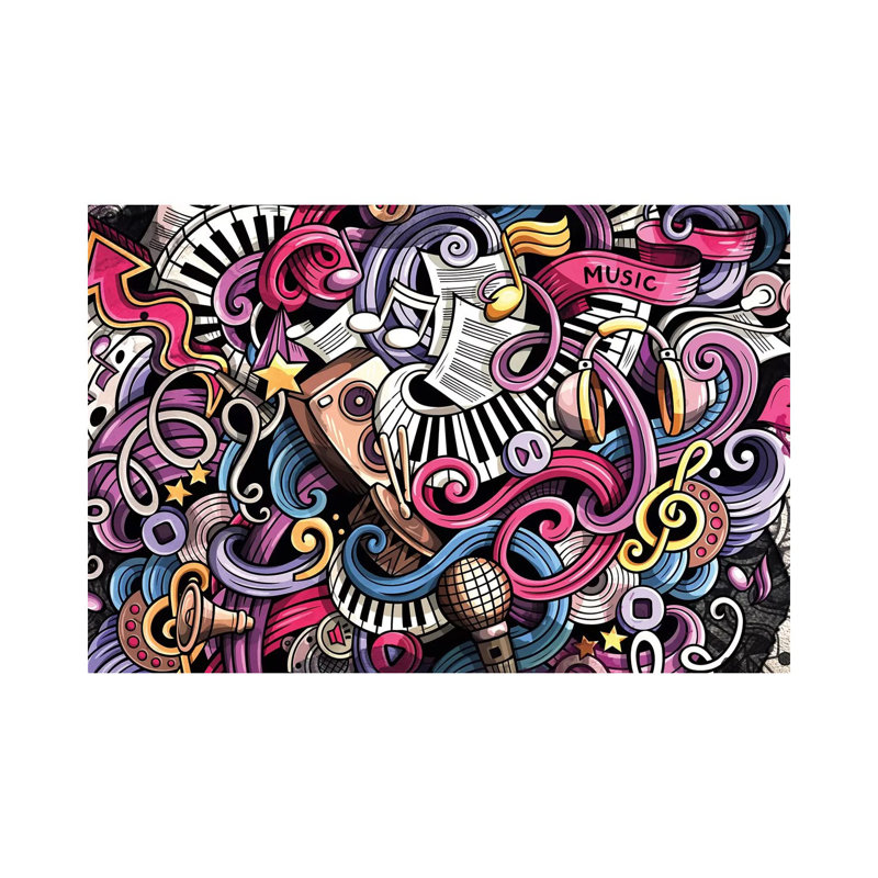 Music Graffiti by Mark Ashkenazi - Wrapped Canvas Gallery-Wrapped Canvas Giclée, 101.6 cm H x 66.04 cm W x 1.91 cm D