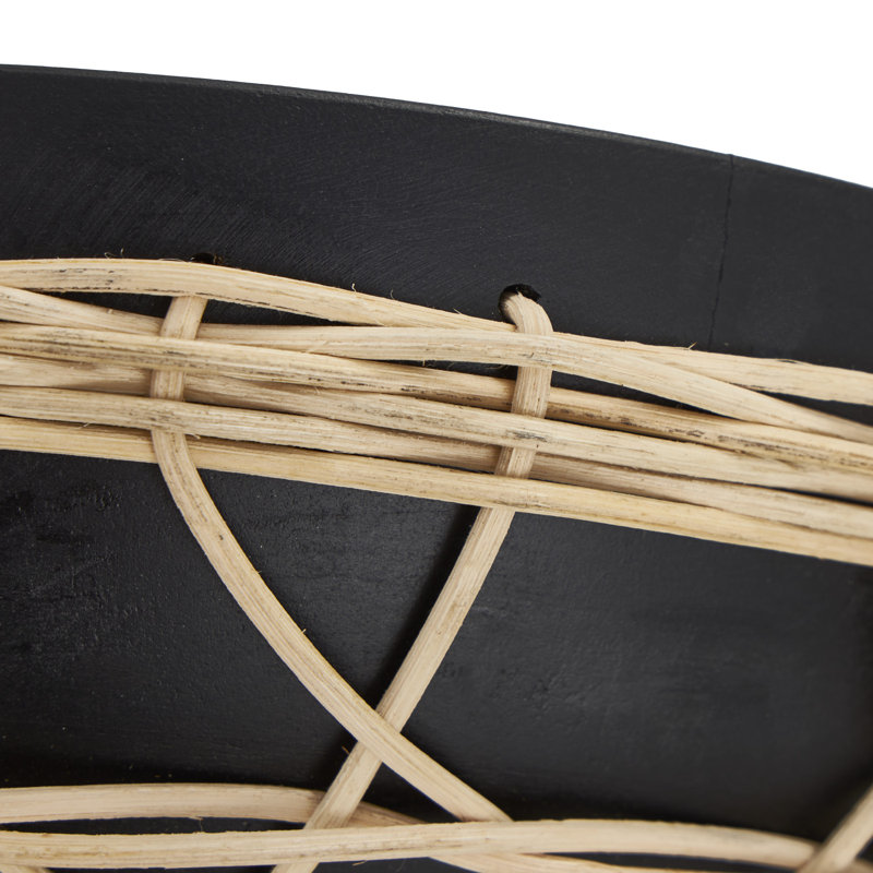 Neyla Black and Natural Handmade Mango Wood Decorative Bowl
