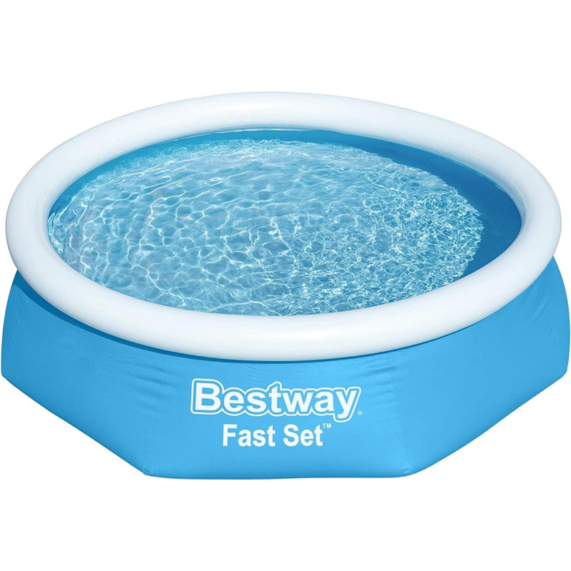 Ensemble d'extérieur de piscine gonflable en pierre 10 pi x 26 po Bestway, 8 pi x 24 po, Bleu