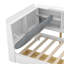 Lit plateforme simple en bois avec tête de lit avec rangement, tablettes et 2 tiroirs, blanc-51266089-51266091