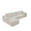 Siège modulaire 131,9 * 68,9 po, canapé modulaire rembourré pour salon, chambre à coucher, appartement, aucun assemblage requis, combinaison gratuite pour 4 PC, tissu en velours côtelé moelleux, blanc-459928496-454237292
