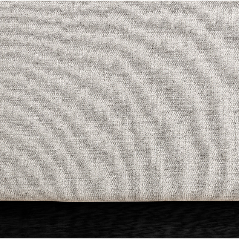 Lit à panneau Earby, Tissu texturé en lin beige, Simple