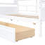 Lit de jour simple en blanc avec support en lattes de bois, tablettes de chevet et deux tiroirs - pour les tablettes de chambre à coucher ou de salon-168390490