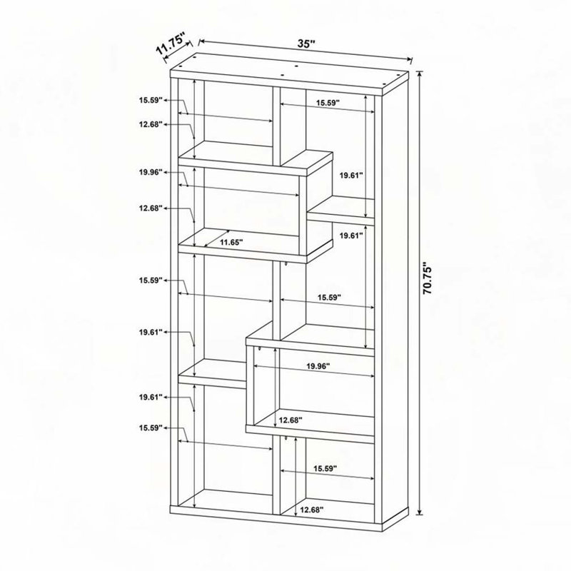 Bibliothèque à 10 tablettes
