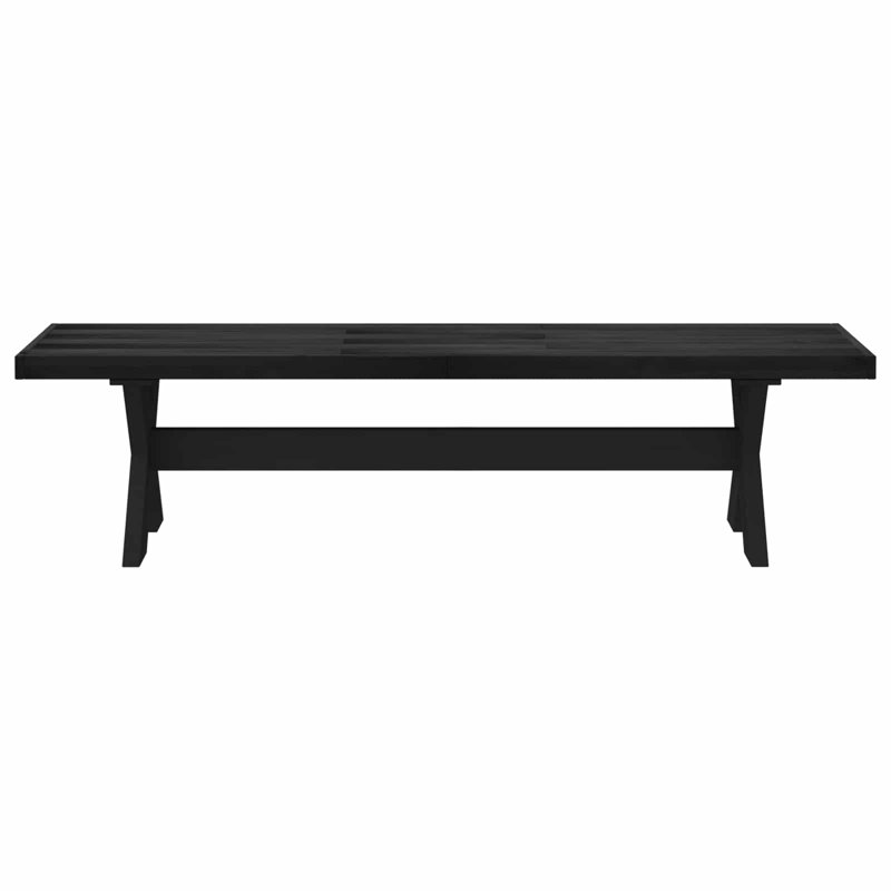 Solid Wood Bench, 45 cm H x 160 cm L x 41 cm D, Black