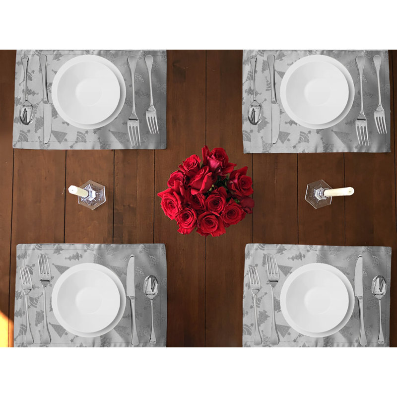 Ensemble de linge de table Mccrudden Trees Christmas, Argent