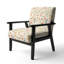 Seashell Sketches Tropical Pattern - Chaise rembourrée avec accoudoirs de style bord de mer-2132412725