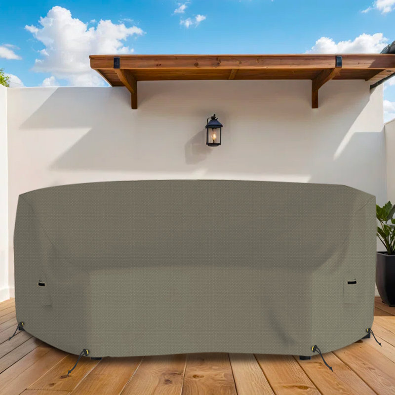 Weatherproof Patio Curved Sectional Sofa Cover, Afrahim Curved Patio Sofa Cover, Cover for Curved Sofa, Sand