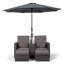 Duenweg Double Chaise with Cushions and Table