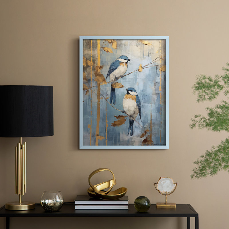 ANIMALS Series, impression encadrée en bois massif, Bleu, H 30 po x l 24 po