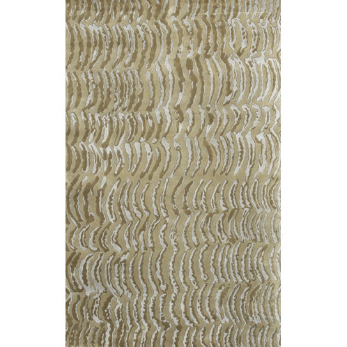 Dixon Abstract Hand Knotted Wool Beige Area Rug