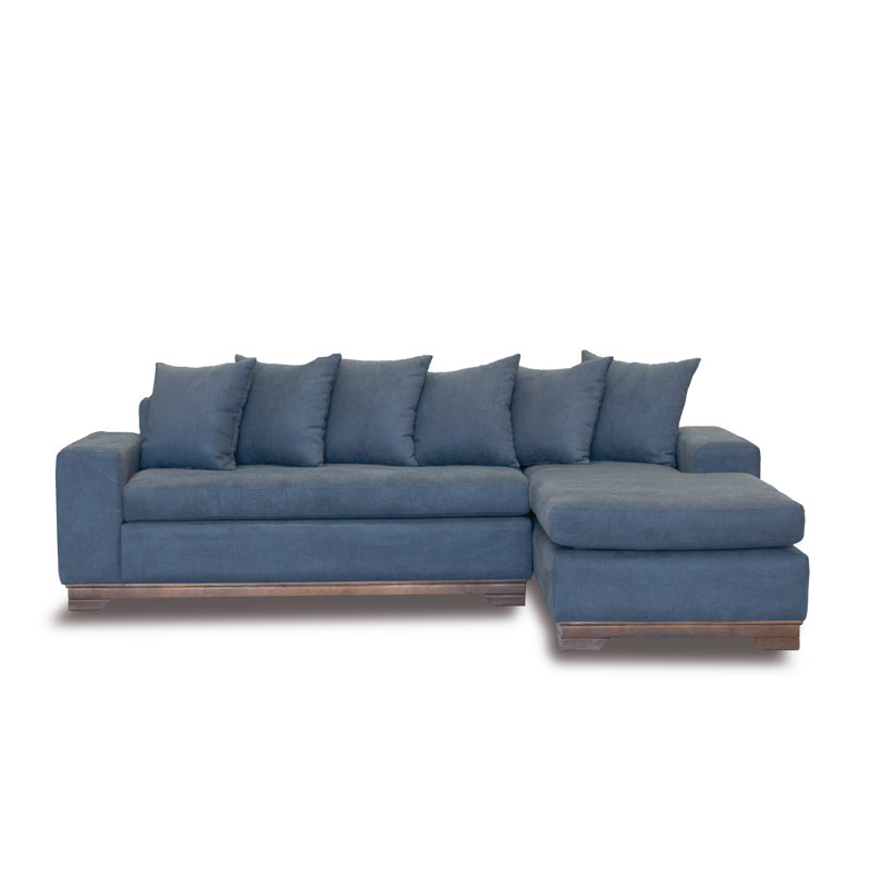 Canapé modulaire Grasiela 2.0, Face à la droite, Mélange de polyester bleu
