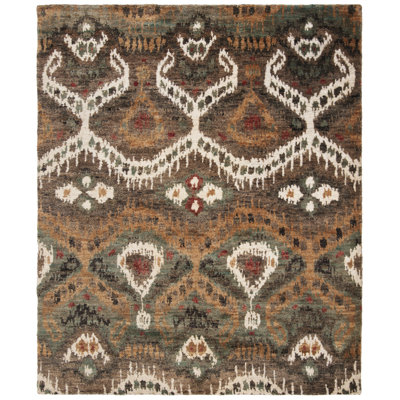 Tapis brun noué à la main Massira