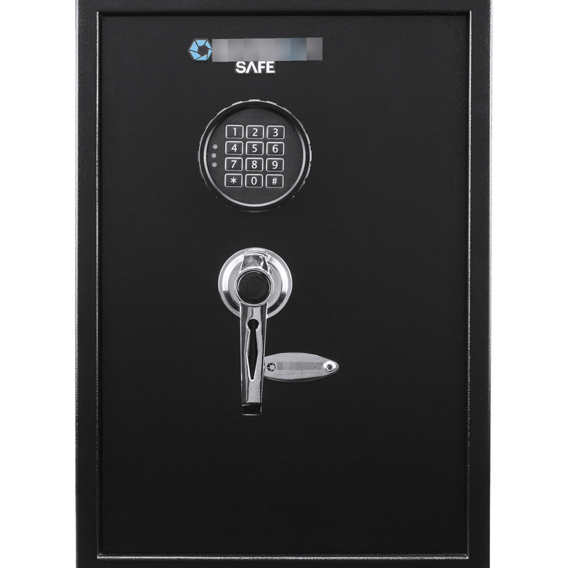 Coffre-fort à serrure électronique 1,45 pi cubes, noir, avec structure en acier massif et 2 tablettes numériques noires avec tablette amovible