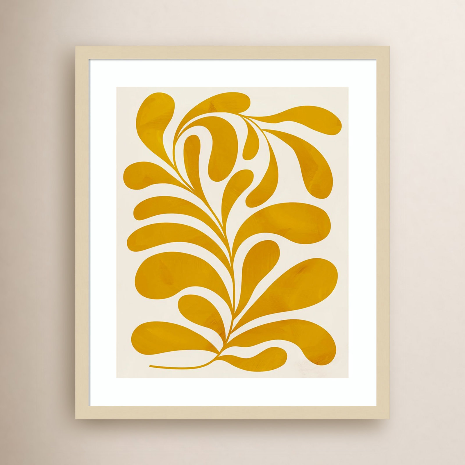Lomi "Goldenrod II" Print by Grace Popp, 25" H x 21" W x 1" D, Natural