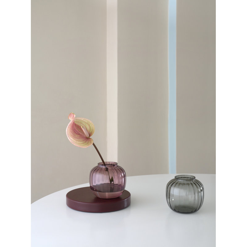 Primula Handmade Glass Table Vase, Plum, 4.9" H x 5.7" W x 5.7" D