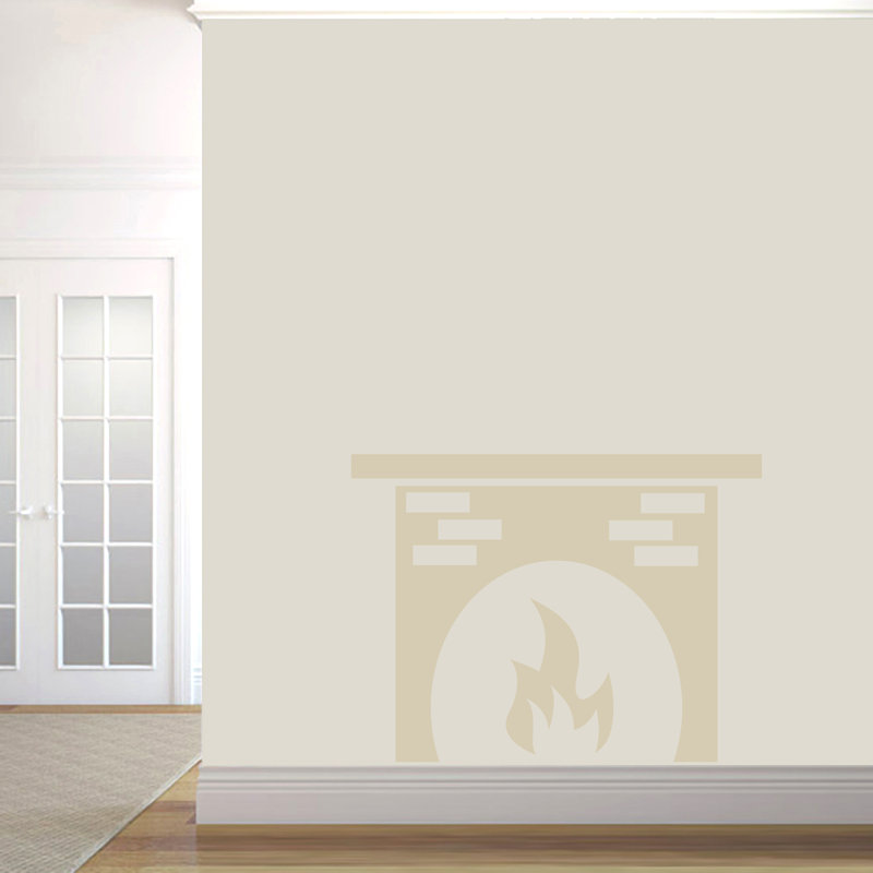 Décalcomanie murale cheminée Turley, Beige clair