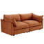 Chenille orange 2 places avec rangement caché dans le repose-pieds et le siège, conception douce enveloppante en croissant faite de chaque passepoil lisse-1041292582