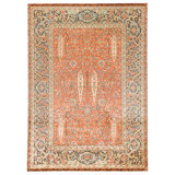 Hand Knotted Wool Area Rug in Red