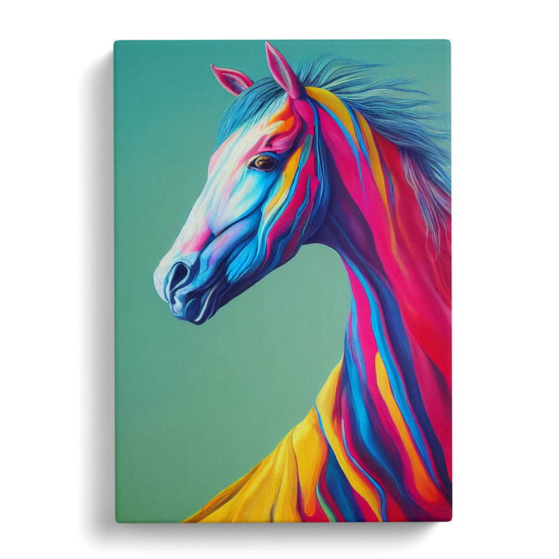 Horse in Colour No.2 Abstract - Wrapped Canvas, 50cm H x 35cm W x 3cm D
