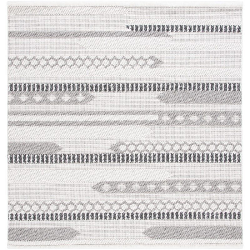 Lotus Performance Geometric Rug, Square 6'7"