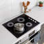Cosmo 24 in. Electric Ceramic Glass Cooktop with 4 Elements, Dual Zone Element, Hot Surface Indicator Light and Control Knobs