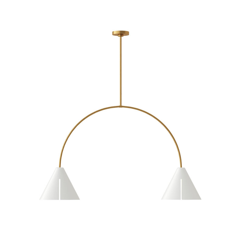 Lustre linéaire à 2 lumières Coleshill, Blanc mat
