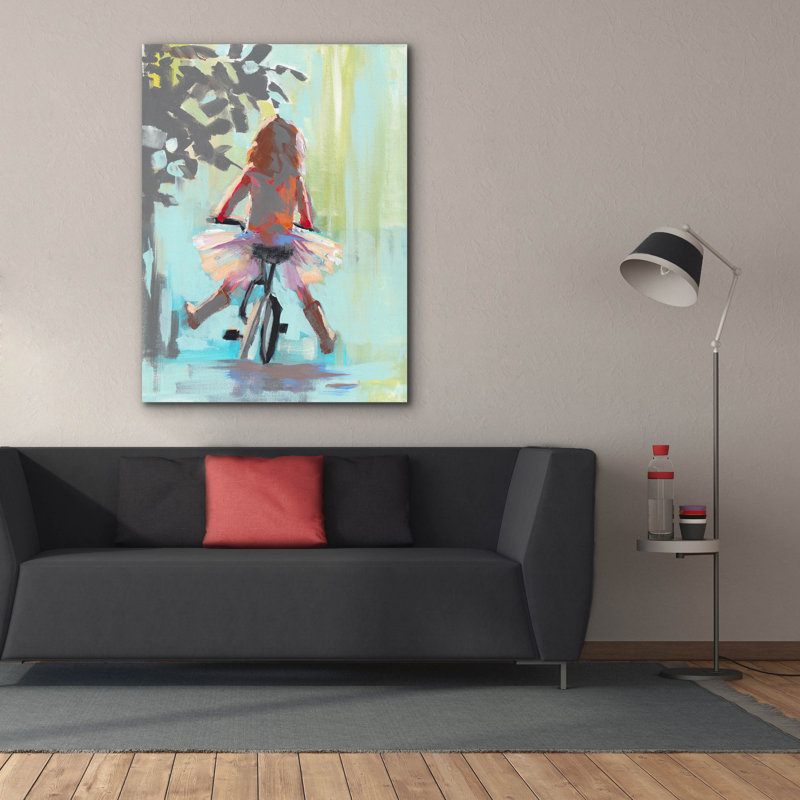 "Apprendre à rouler" par Jenny Westenhofer, H 54 po x l 40 po x P 1,5 po