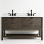 Ensemble de meuble-lavabo autoportant 60 po en bois massif avec plateau en marbre 60 po-1677326302