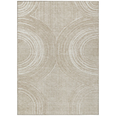 Machine Washable Indoor/Outdoor Keim ACN2380 Geometric Rug