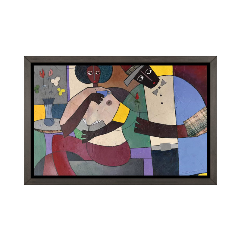 «Classy Romance» par Stacey Brown, impression sur toile tendue, H 40 po x l 60 po x 1,5 po, Cadre flottant gris