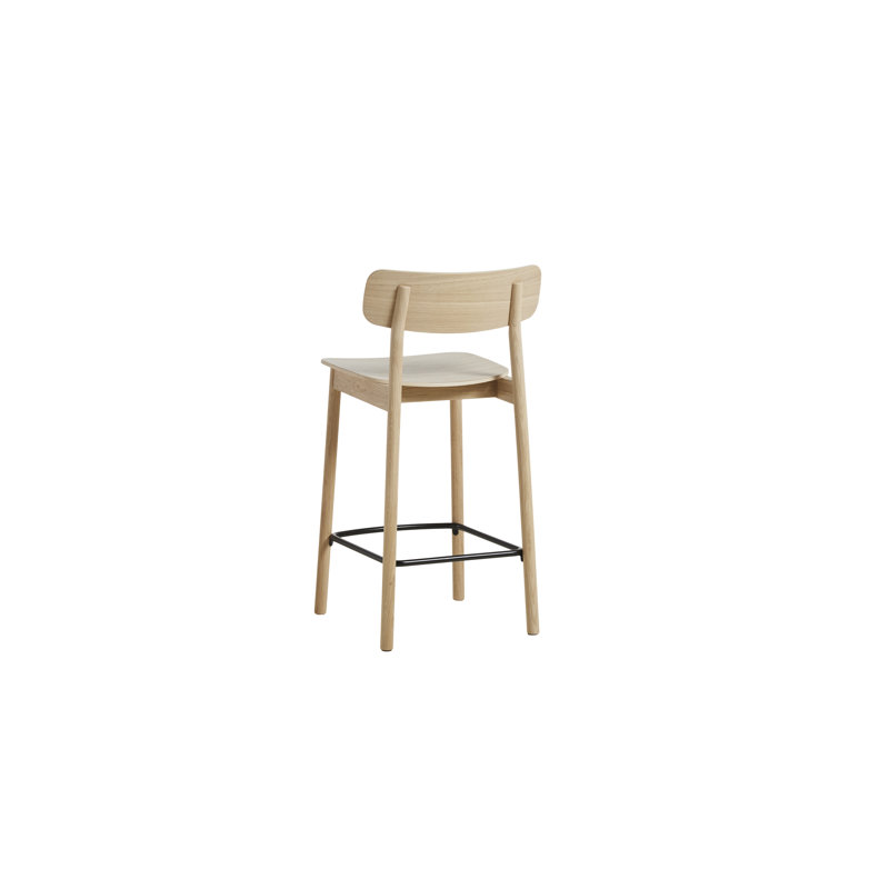 Soma Bar Stool, Counter Stool (25.59'' Seat Height), Oak/Black