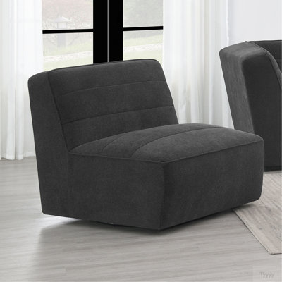 Fauteuil rembourré gris anthracite Ortega